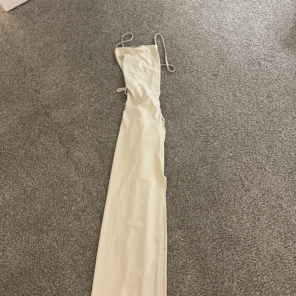 SHEIN Cream Strapless Maxi Dress